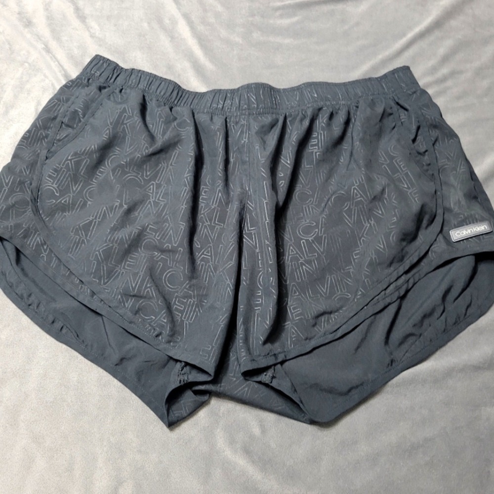 Calvin Klein CK Athletic Shorts Womens XXL Black Lined Pockets Adjustable Waist